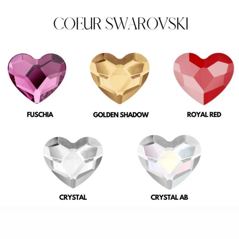 Cristales Swarovski formas Corazón Color Fucsia portfolio