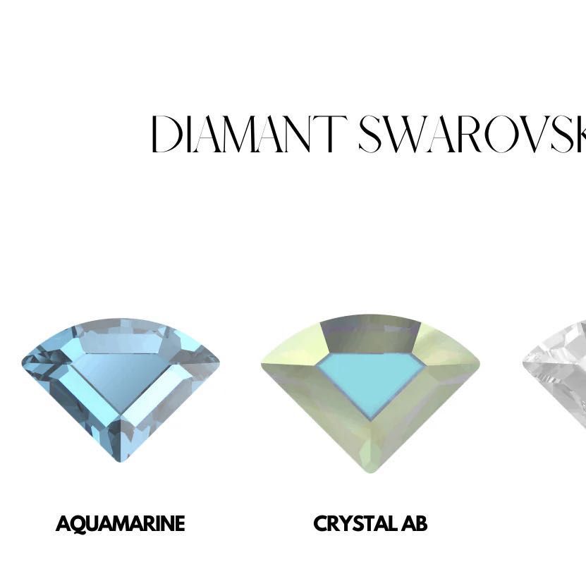 Cristales Swarovski formas Diamante Color Aguamari portfolio