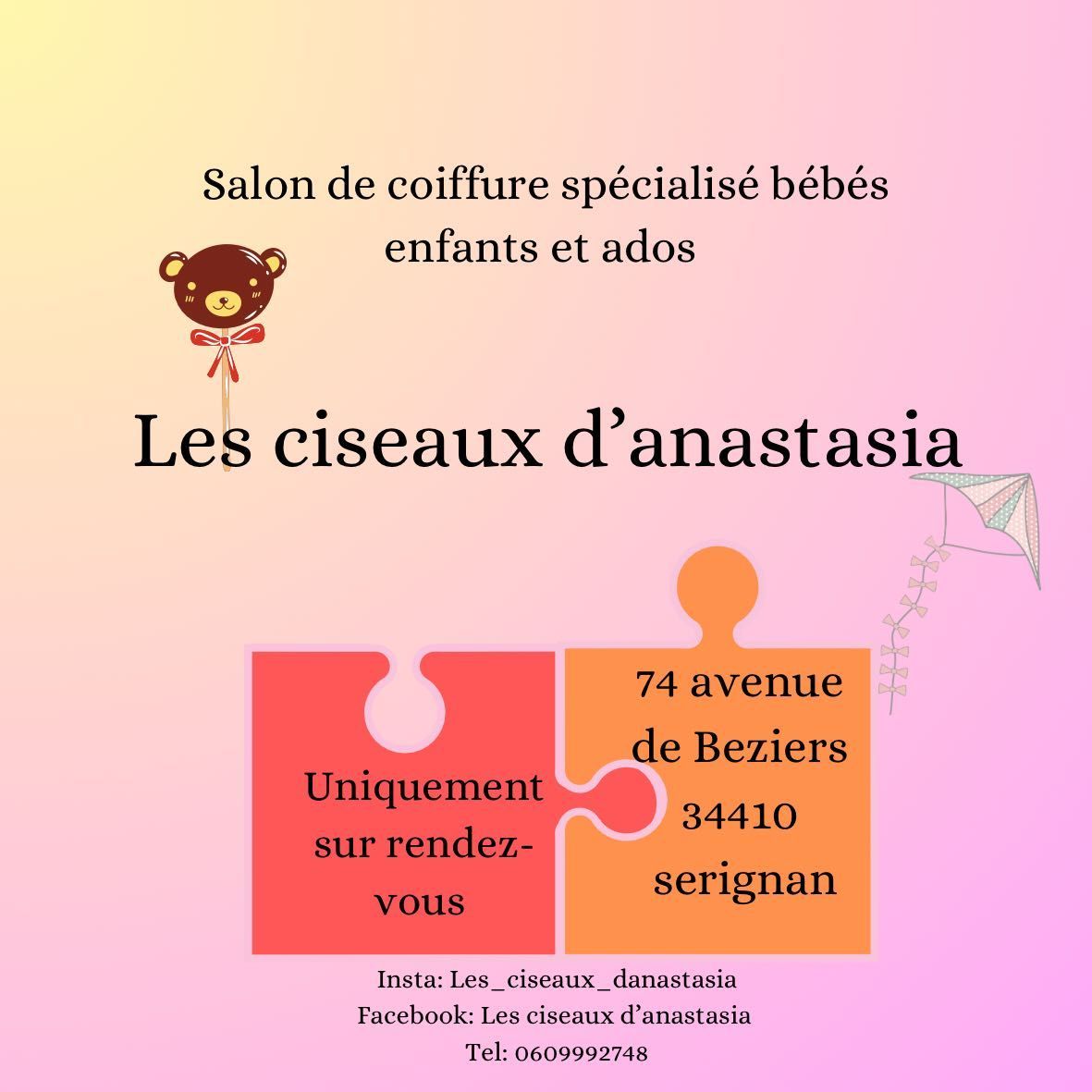 Les ciseaux d’anastasia, 74 Avenue de Béziers, 34410, Sérignan