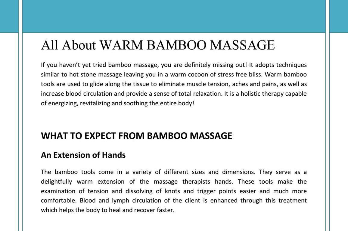 Hot Bamboo Massage portfolio