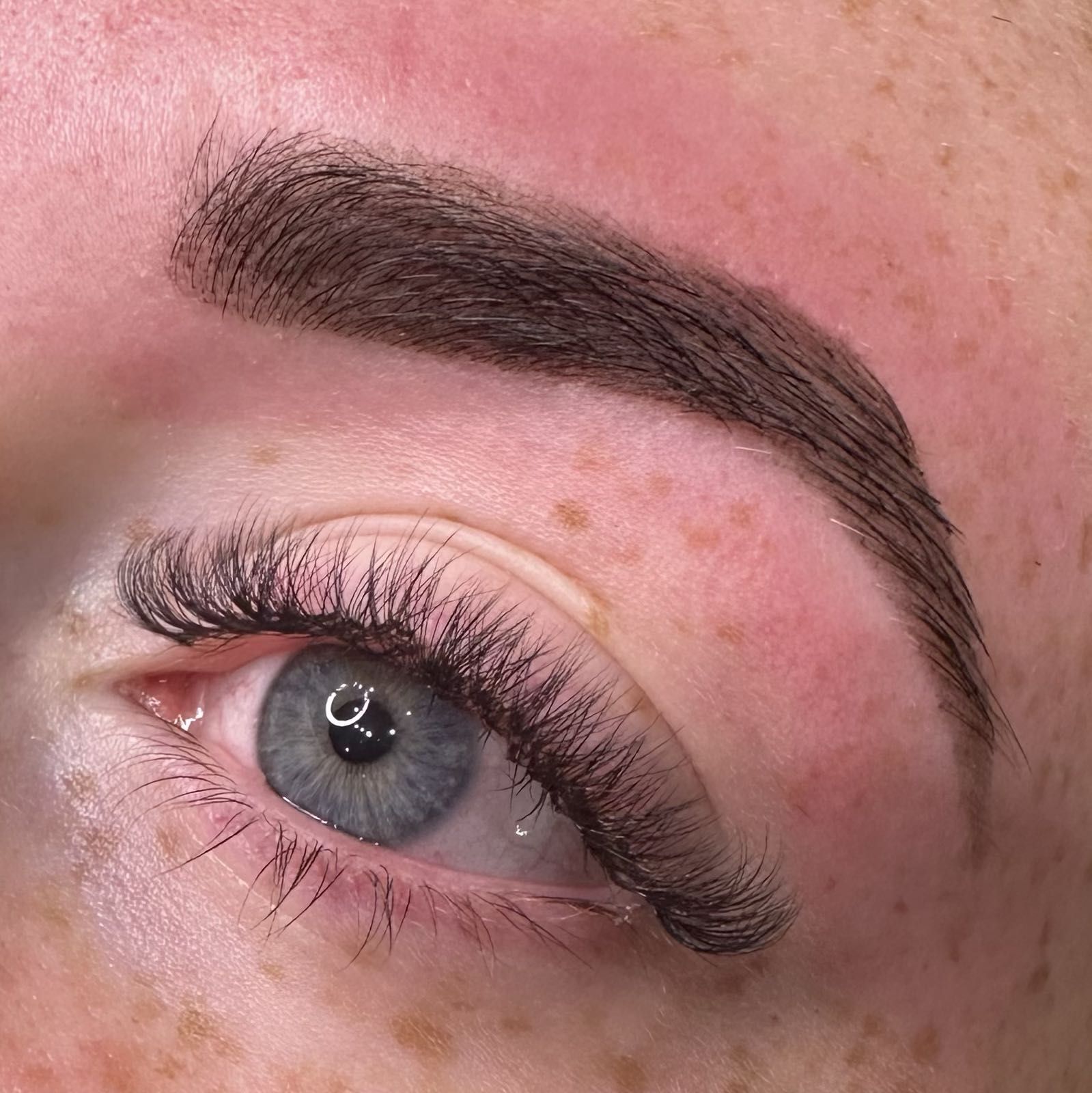 Russian fullset with a brow wax and tint portfolio