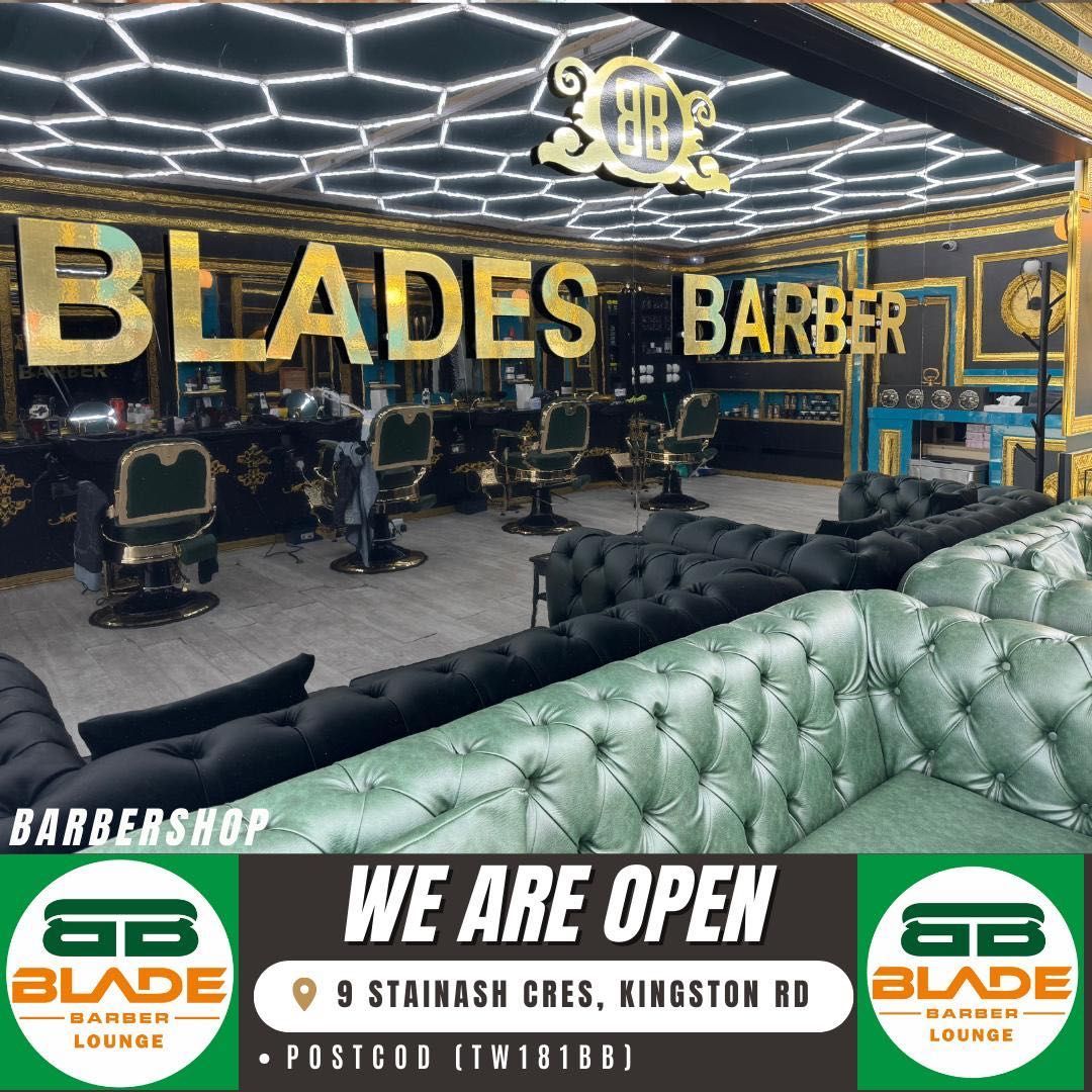 Blades Barber Lounge, 8 Stainash parade, TW18 1BB, Staines