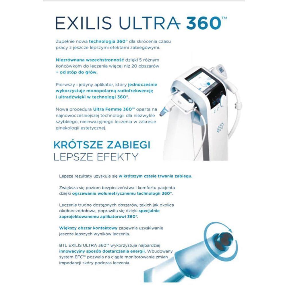 Portfolio usługi BTL EXILIS ULTRA 360® - redukcja tkanki tłuszcz...
