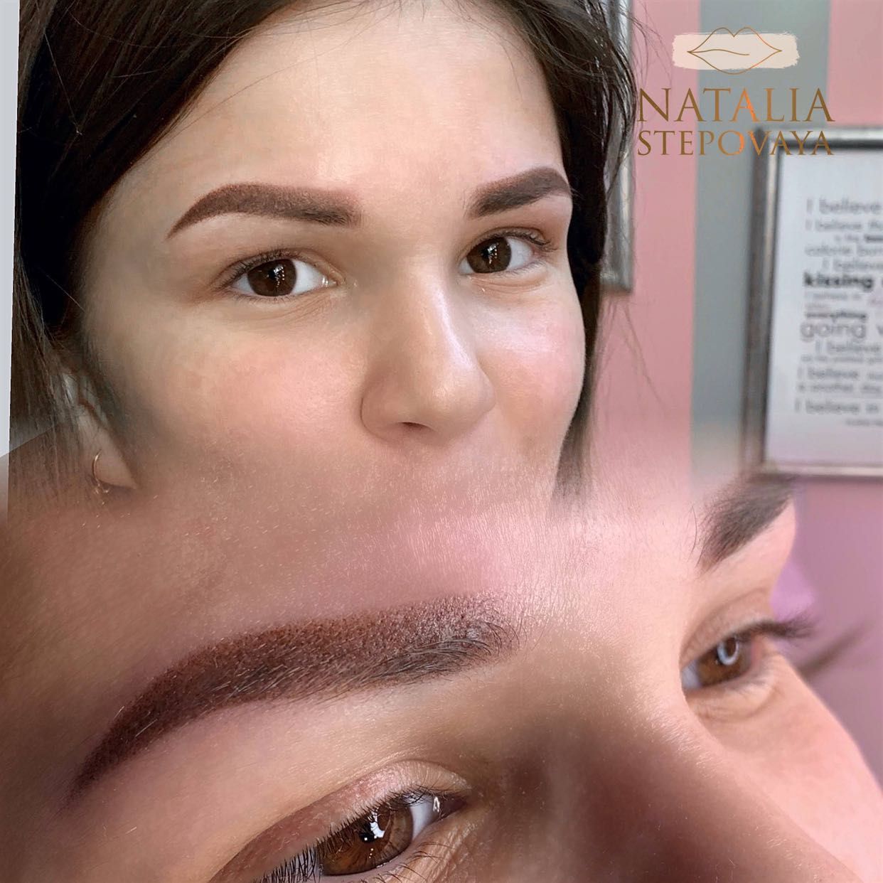 Portfolio usługi Permanentny makijaż brwi w technice pudrowej