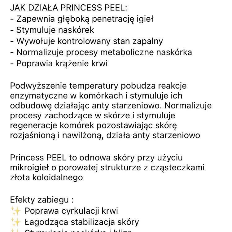Portfolio usługi Princess Peel- mikrospikule