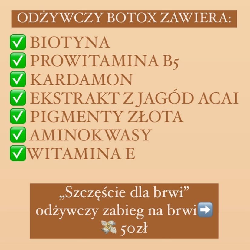 Portfolio usługi Botox „szczęście dla brwi i rzęs” O2 FARM GOLD
