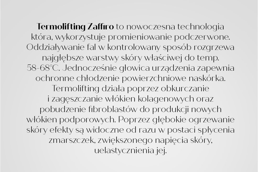 Portfolio usługi Termolifting ZAFFIRO „Sekret Gwiazd”