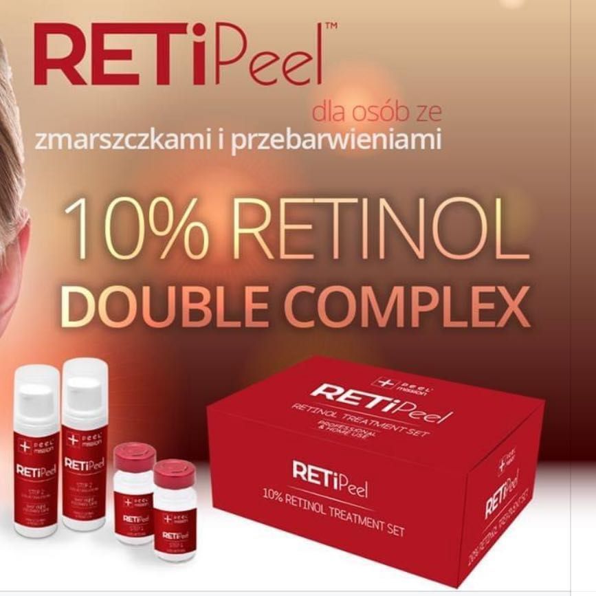 Portfolio usługi Reti Peel zabieg z 10% Retinolem Peel Mission