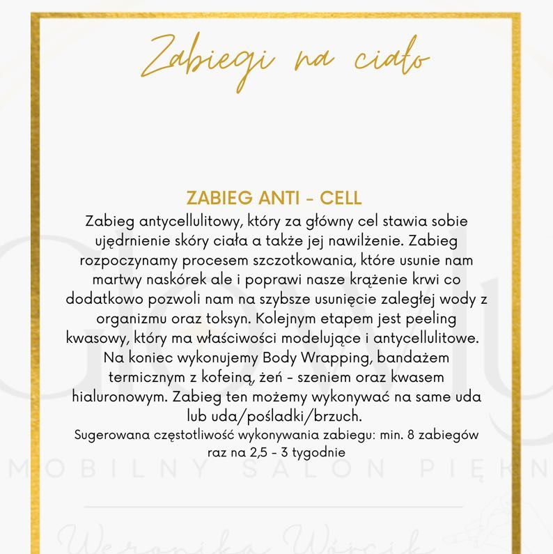 Portfolio usługi ZABIEG ANTI-CELL antycelullitowy
