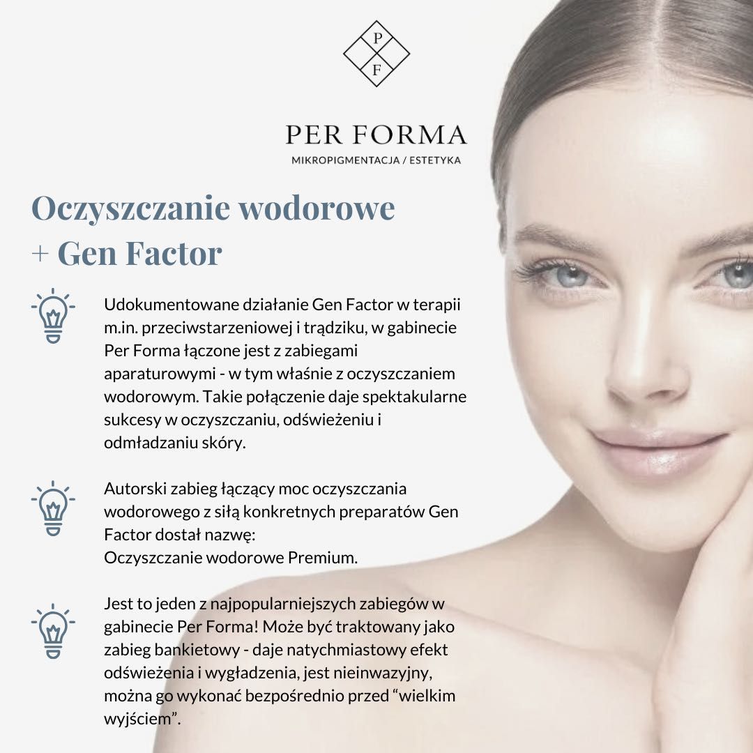 Portfolio usługi Oczyszczanie wodorowe Gen Factor - twarz + szyja