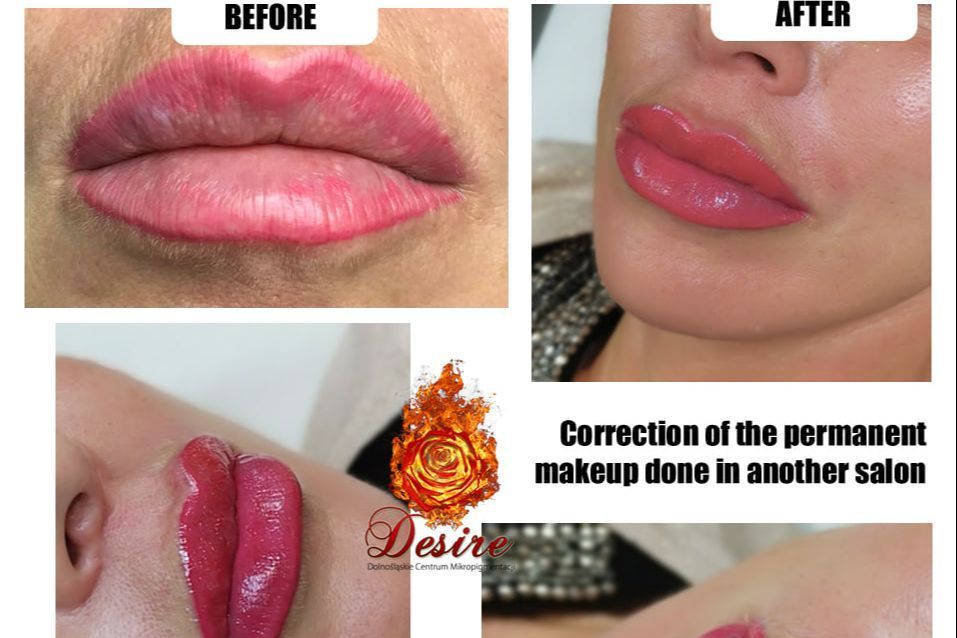Portfolio usługi Poprawa Cover Ust permanentnych po innym salonie
