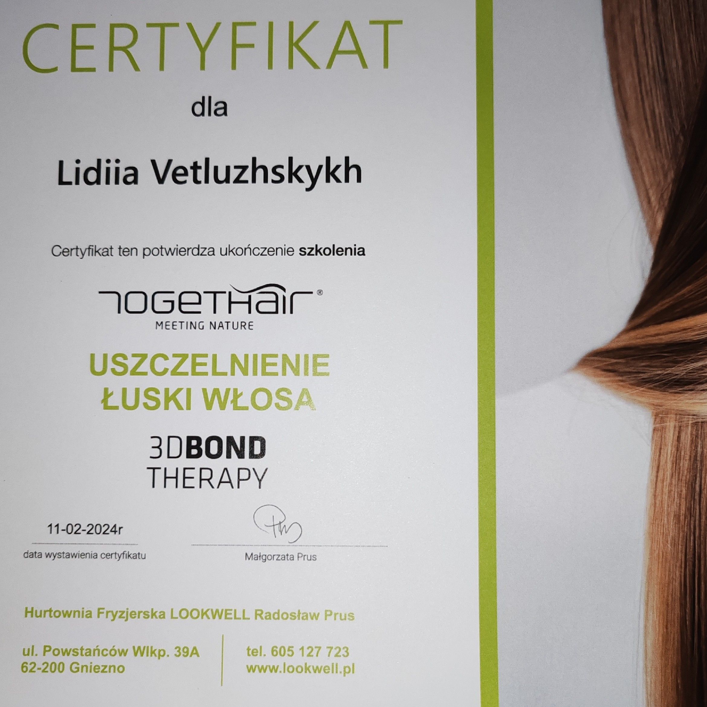 Portfolio usługi Odbudowa włosów 3D Bond (Pierwsza Wizyta)