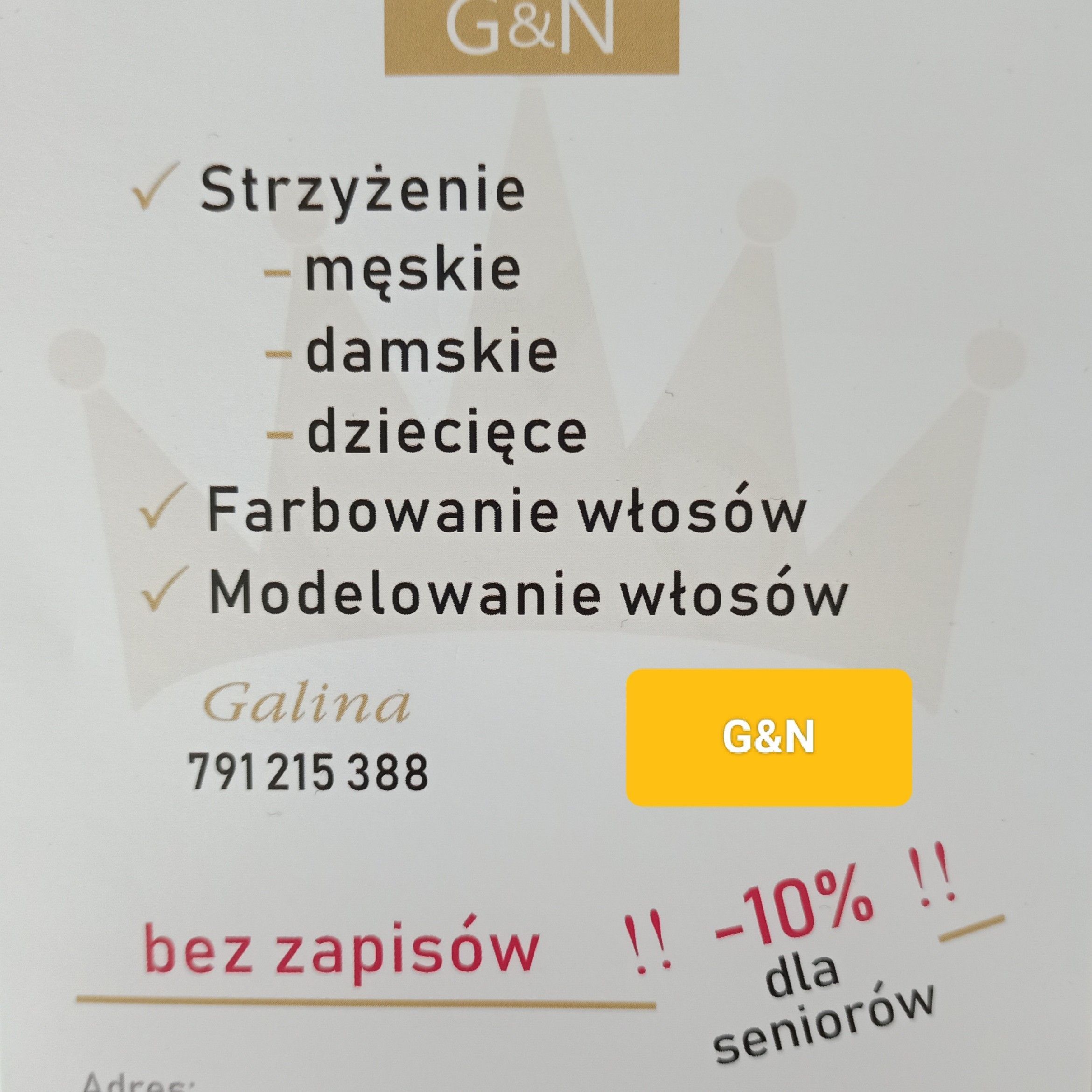Salon Fryzjerski G&N, Głogowska 128, 60-243, Poznań, Grunwald