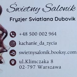 Świetny Salonik, Franciszka Klimczaka 8, 42, 02-797, Warszawa, Ursynów