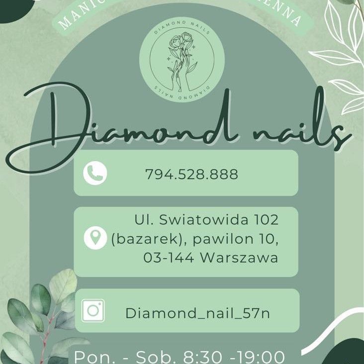 Diamond Nails, Światowida 46 ( Bazarek), Pawilon 10, 03-144, Warszawa, Białołęka