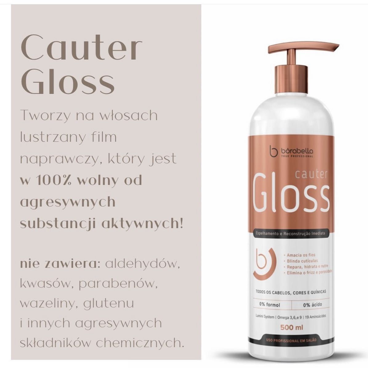 Portfolio usługi Cauter Gloss rewitalizacja i odbudowa włosów.