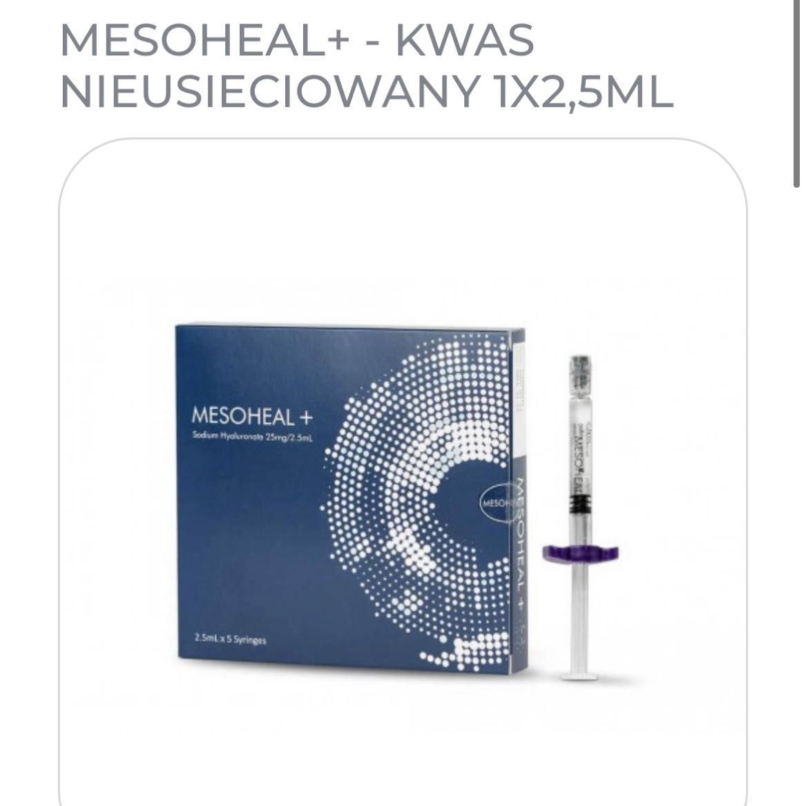 Portfolio usługi MesoHeal + 2,5 ml