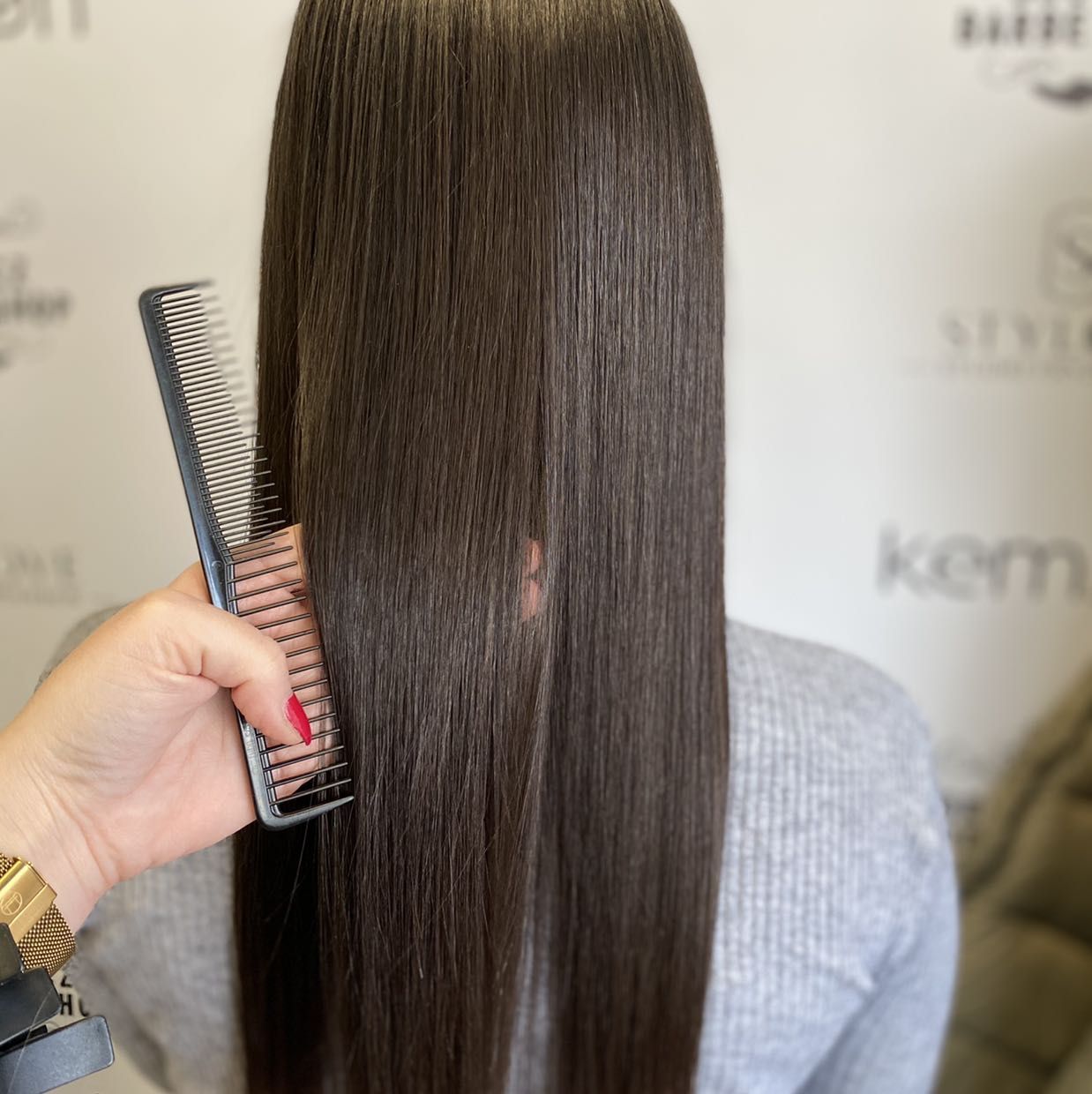 Portfolio usługi Keratynowe prostowanie Inoar włosy długie