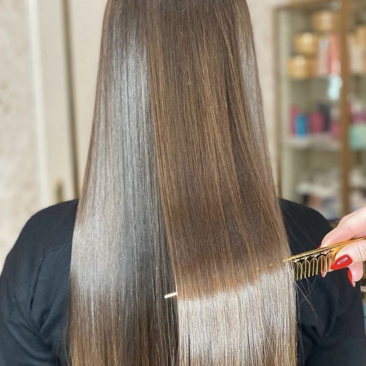 Portfolio usługi Keratynowe prostowanie włosów (włosy długie)