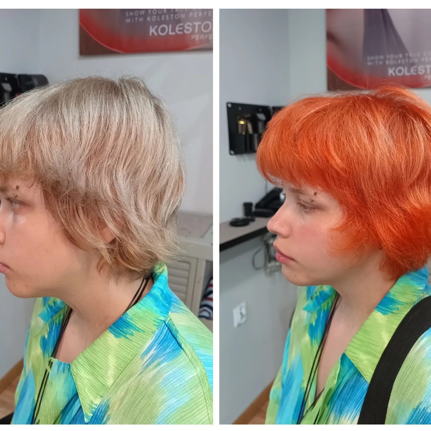Portfolio usługi Zmiana koloru na krótki włosy
