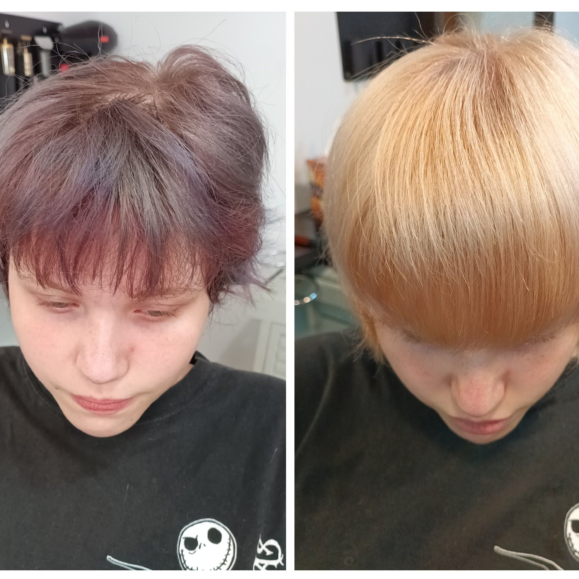 Portfolio usługi Zmiana koloru na krótki włosy