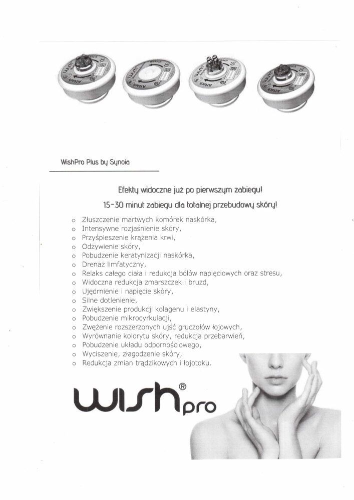 Portfolio usługi Infuzja magnetyczna Wishpro - twarz + szyja