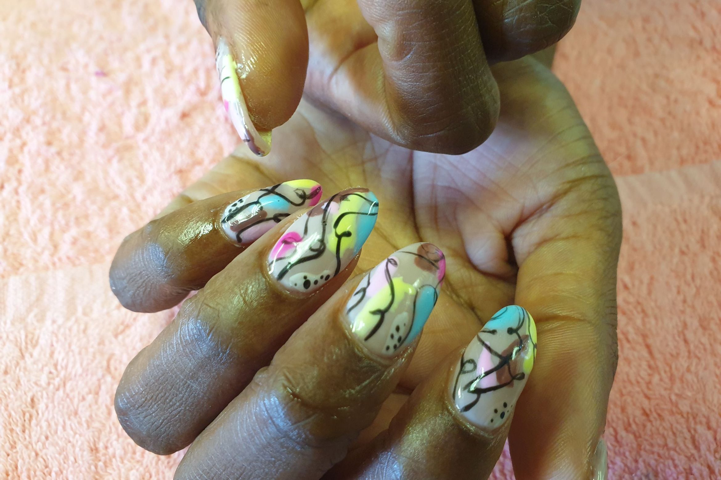 Tips Designer Hard Gel Nails with Nail Art portfolio